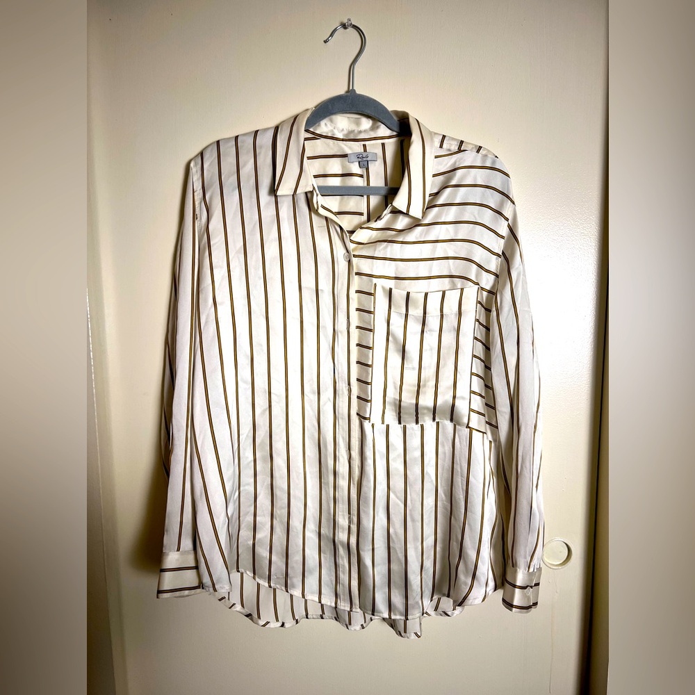 RAILS Spencer Silk Button Down Shirt, Size Large